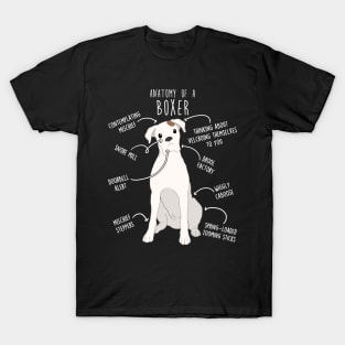 Boxer Dog White Check Anatomy T-Shirt